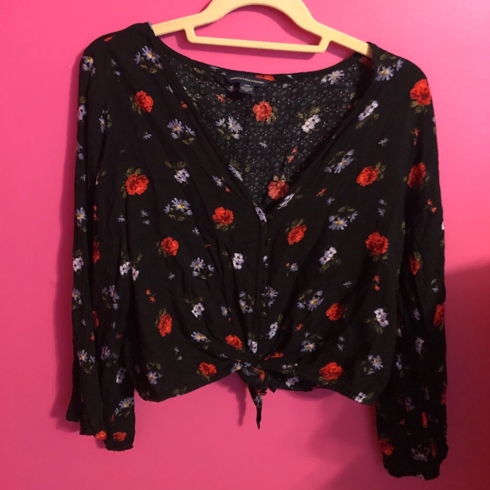 Floral crop mid long sleeve from American Eagle